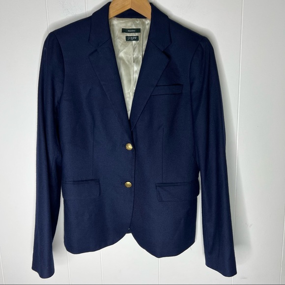 J Crew Schoolboy Navy Blazer Gold Buttons Sz M